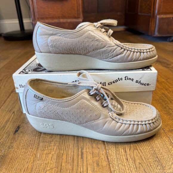 SAS Shoes - SAS Womens Lattice Supersoft Mocha Tan Lace-up Walking Shoes 9 N Narrow